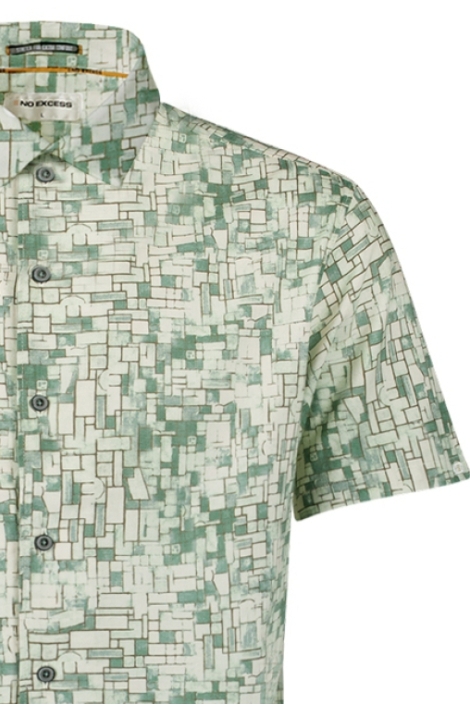 NO-EXCESS shirt short sleeve allover printed